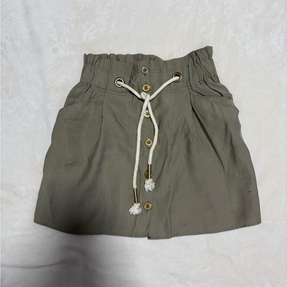 Zara Women's Khaki Drawstring Skirt